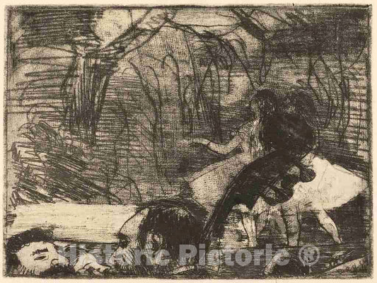 Art Print : Edgar Degas, On Stage (Sur la scÃ¨ne (3e Planche)), 1877 - Vintage Wall Art