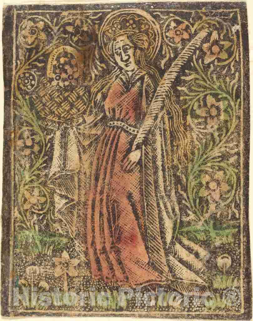 Art Print : Aachen Madonna, Saint Dorothy, c. 1480 - Vintage Wall Art