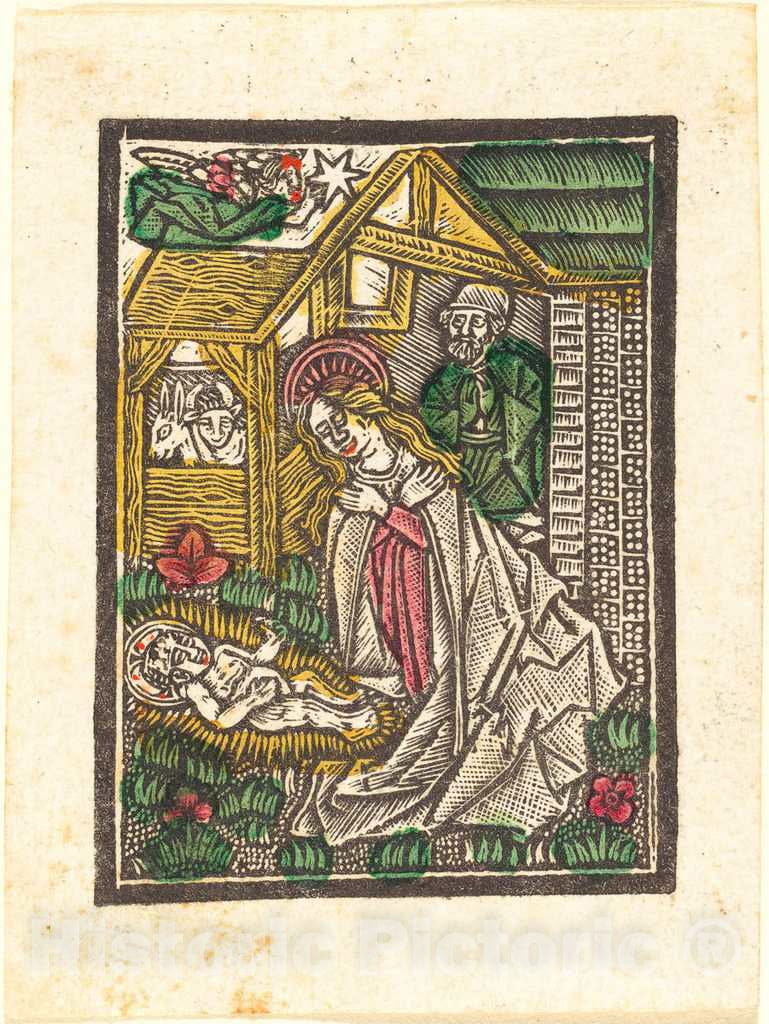 Art Print : Aachen Madonna, The Nativity, c. 1480 - Vintage Wall Art