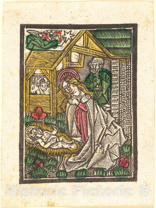 Art Print : Aachen Madonna, The Nativity, c. 1480 - Vintage Wall Art