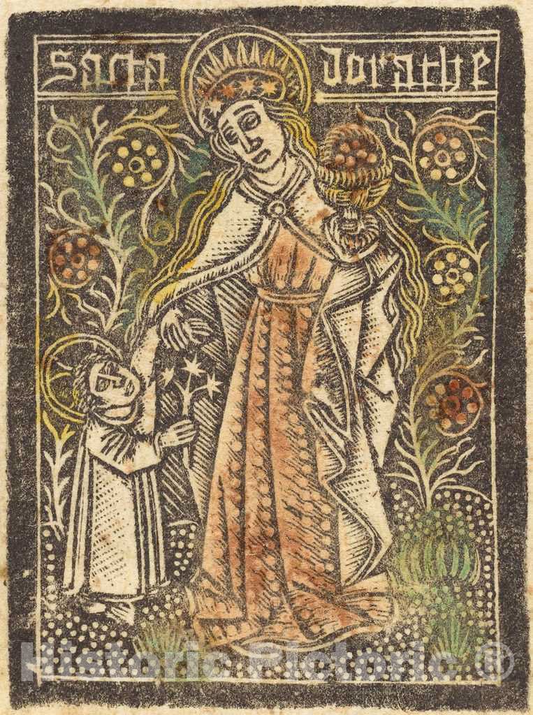 Art Print : Aachen Madonna, Saint Dorothy, c.1470 - Vintage Wall Art