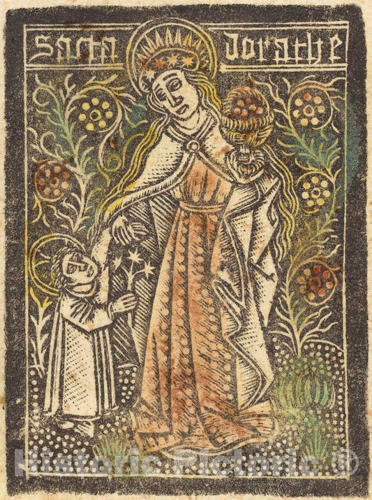 Art Print : Aachen Madonna, Saint Dorothy, c.1470 - Vintage Wall Art