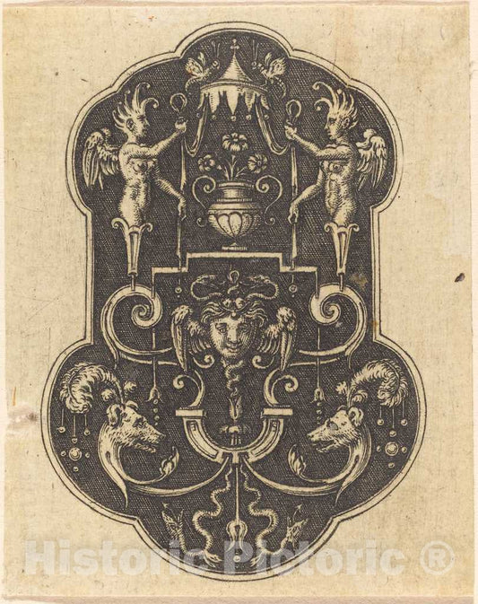 Art Print : Etienne Delaune, Head of Medusa - Vintage Wall Art