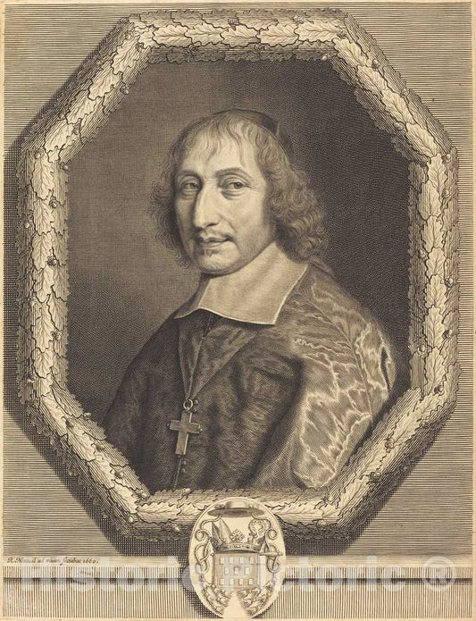 Art Print : Robert Nanteuil, Philibert-Emmanuel de Beaumanoir Lavardin, 1660 - Vintage Wall Art