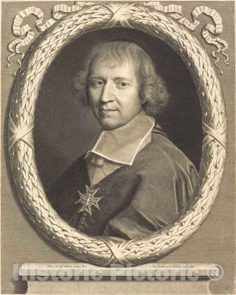 Art Print : Robert Nanteuil, Francois de Harlay, 1671 - Vintage Wall Art