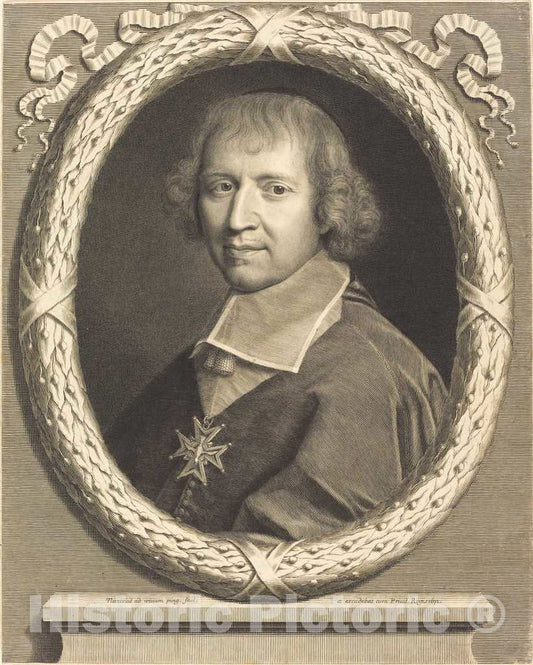 Art Print : Robert Nanteuil, Francois de Harlay, 1671 - Vintage Wall Art