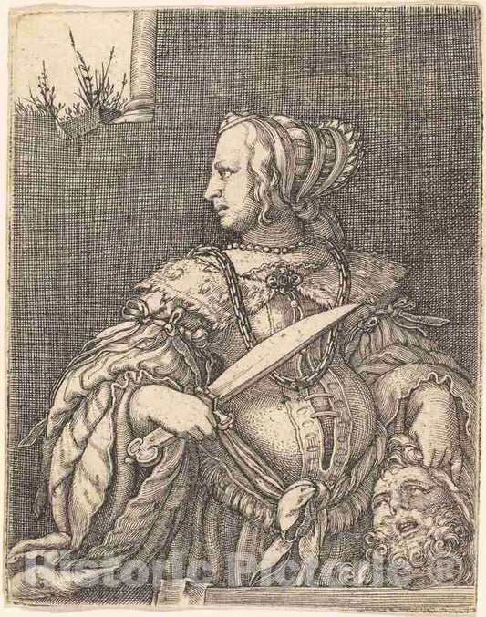 Art Print : Barthel Beham, Judith with The Head of Holofernes, c.1526 - Vintage Wall Art