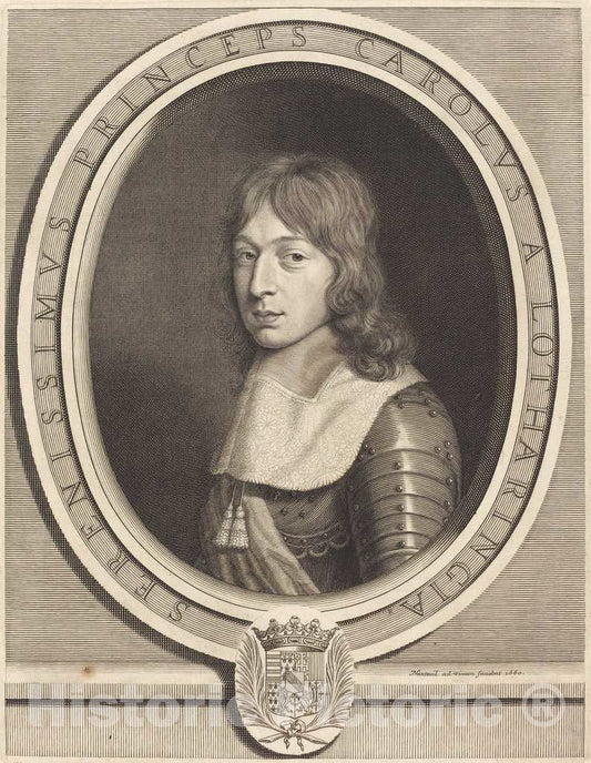 Art Print : Robert Nanteuil, Charles V, Duc de Lorraine, 1660 - Vintage Wall Art