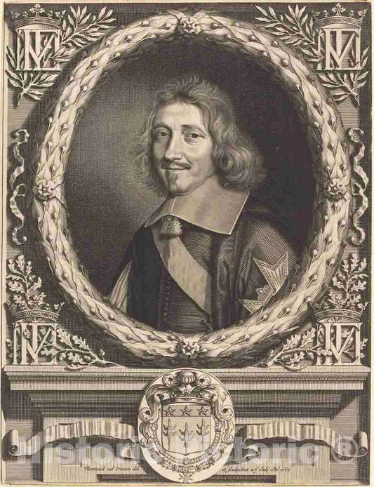 Art Print : Robert Nanteuil, Chancellor Michel Le Tellier, 1659 - Vintage Wall Art