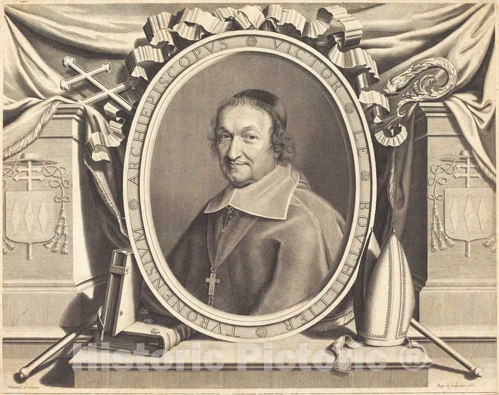 Art Print : Robert Nanteuil, Victor Bouthillier, 1662 - Vintage Wall Art