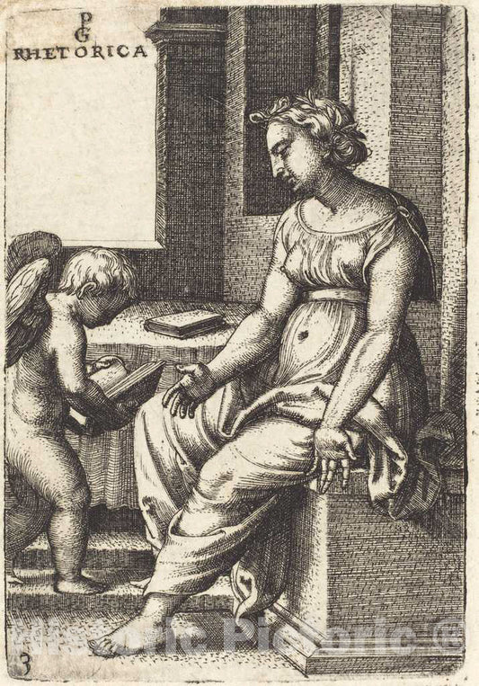 Art Print : Georg Pencz, Rhetoric - Vintage Wall Art