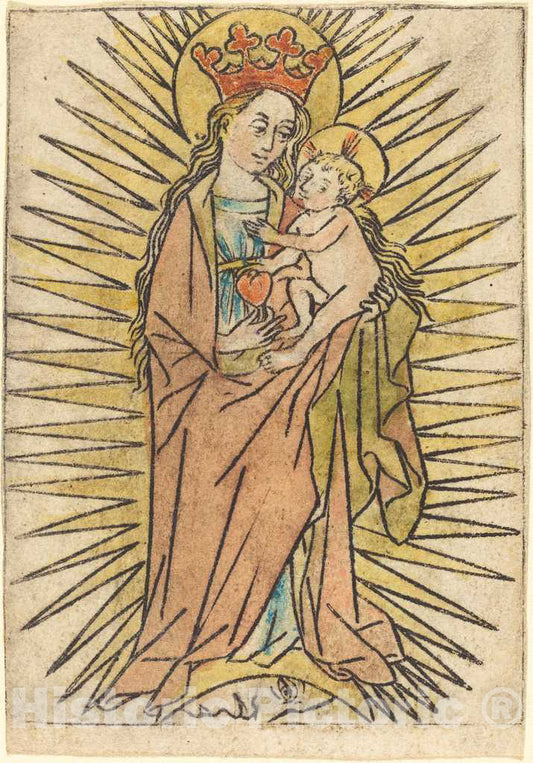 Art Print : The Madonna and Child with a Pear, c.1450 - Vintage Wall Art