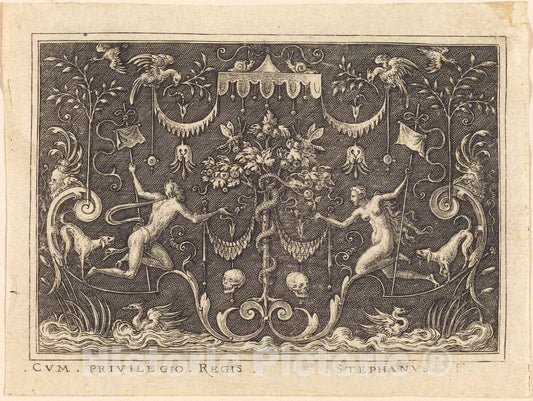 Art Print : Etienne Delaune, The Fall of Man - Vintage Wall Art