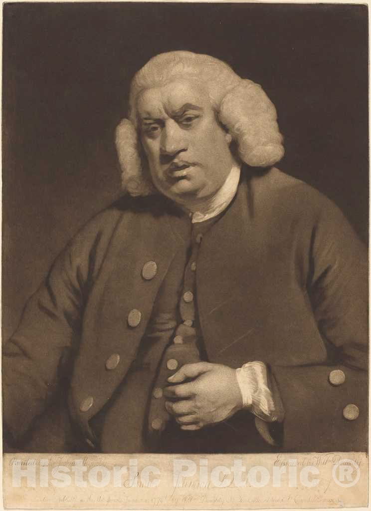 Art Print : Doughty After Reynolds, Samuel Johnson, 1779 - Vintage Wall Art