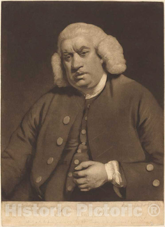 Art Print : Doughty After Reynolds, Samuel Johnson, 1779 - Vintage Wall Art