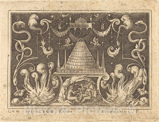 Art Print : Etienne Delaune, Incest of Loth - Vintage Wall Art