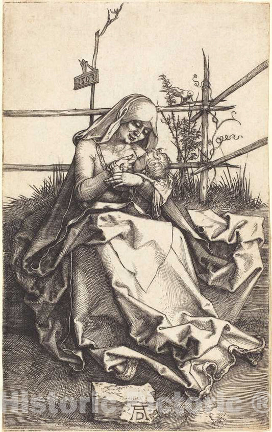 Art Print : Albrecht DÃ¼rer, The Virgin and Child on a Grassy Bench, 1503 - Vintage Wall Art