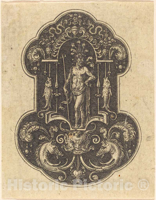 Art Print : Etienne Delaune, Neptune - Vintage Wall Art
