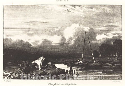 Art Print : Jules DuprÃ©, View in England (Vue Prise en Angleterre), 1836 - Vintage Wall Art