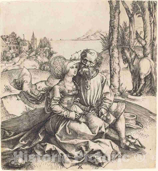 Art Print : Albrecht DÃ¼rer, The Ill-Assorted Couple, c.1496 - Vintage Wall Art