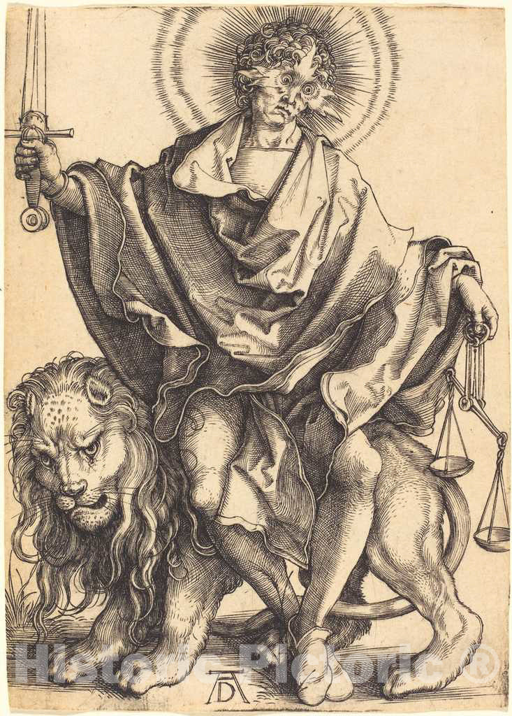 Art Print : Albrecht DÃ¼rer, Sol Iustitiae (Sun of Righteousness), c.1500 - Vintage Wall Art