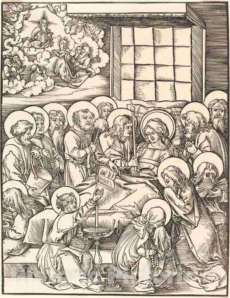 Art Print : Hans Wechtlin I, Death of The Virgin - Vintage Wall Art