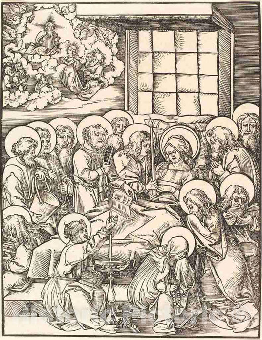 Art Print : Hans Wechtlin I, Death of The Virgin - Vintage Wall Art