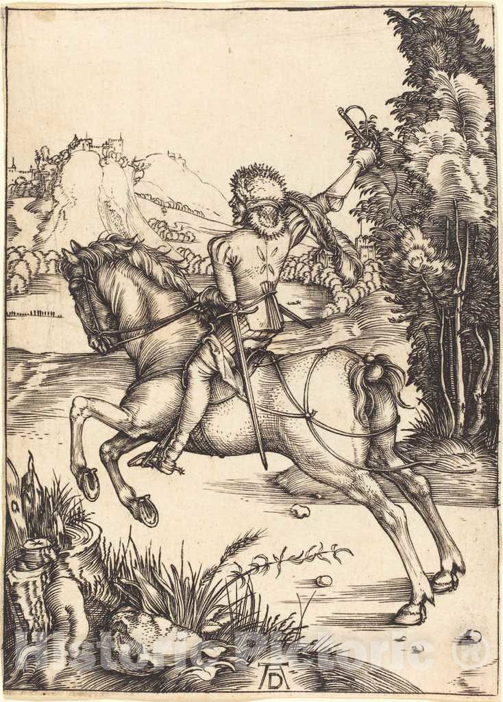 Art Print : Albrecht DÃ¼rer, The Little Courier, c. 1496 - Vintage Wall Art