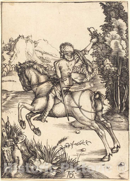 Art Print : Albrecht DÃ¼rer, The Little Courier, c. 1496 - Vintage Wall Art