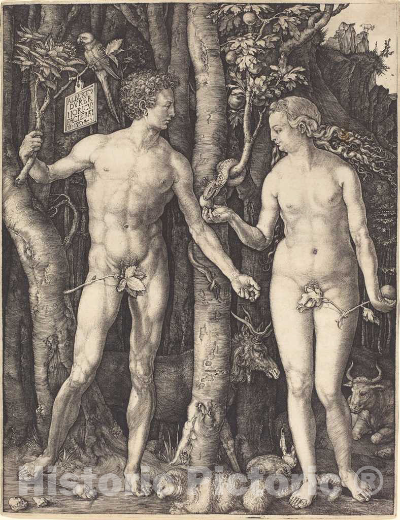 Art Print : Albrecht DÃ¼rer, Adam and Eve, 1504 - Vintage Wall Art