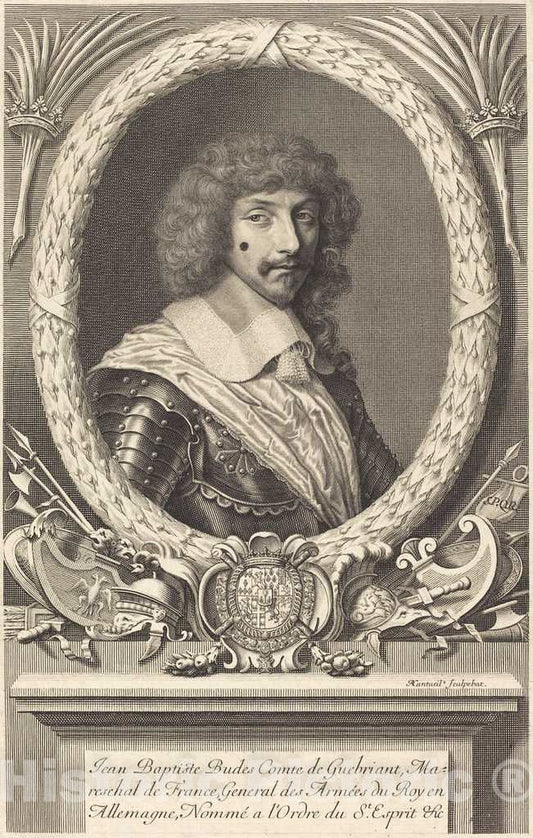 Art Print : Robert Nanteuil, Marechal de Guebriant, 1655 - Vintage Wall Art