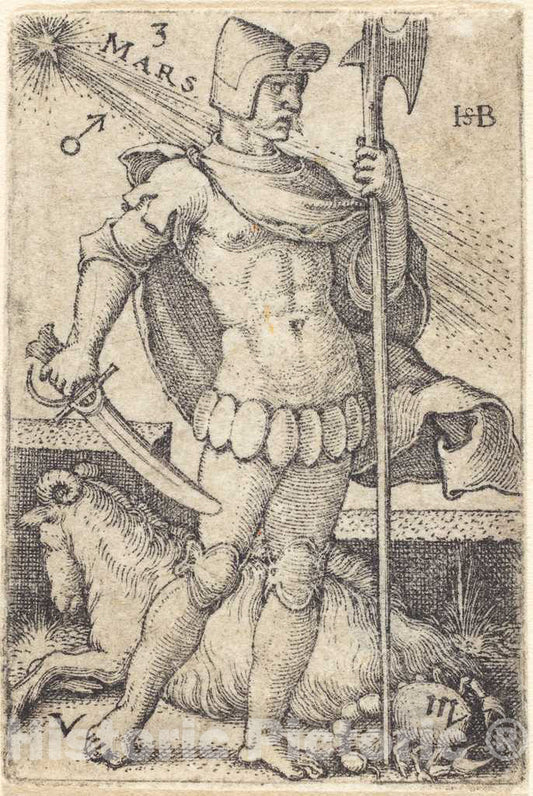 Art Print : Sebald Beham, Mars - Vintage Wall Art