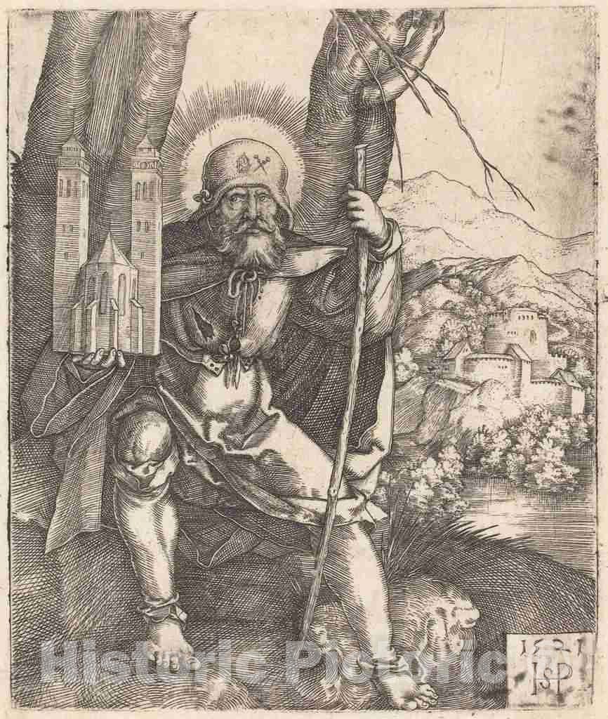 Art Print : Sebald Beham, Saint Sebald, 1521 - Vintage Wall Art
