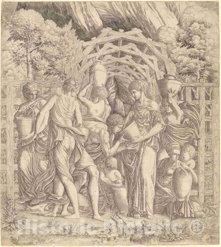 Art Print : Primaticcio, Young Man Drinking Water (Rebecca and Eliezer?) - Vintage Wall Art
