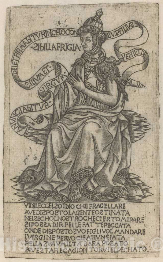 Art Print : Baccio Baldini, Phrygian Sibyl, 15th Century - Vintage Wall Art