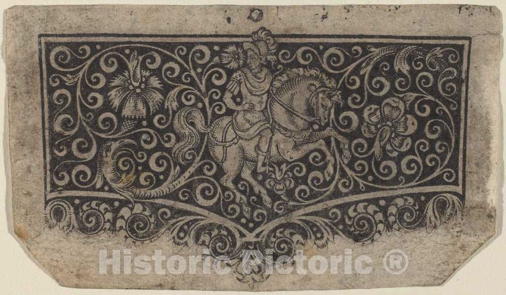 Art Print : Arabesque with Knight - Vintage Wall Art