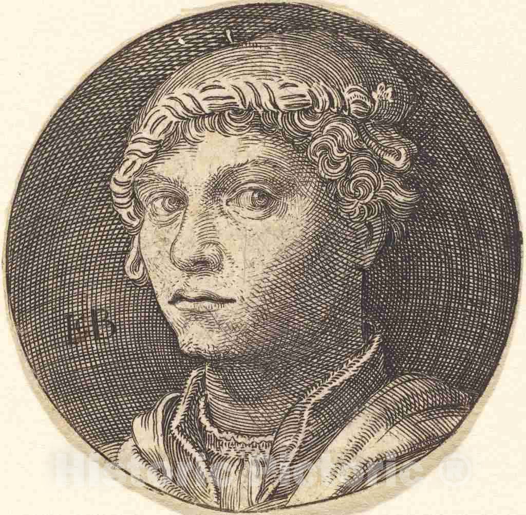 Art Print : Jakob Binck, Portrait of a Young Man (V.H. Reinnier) - Vintage Wall Art