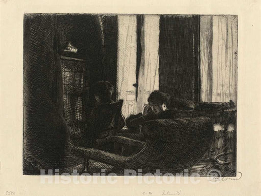 Art Print : Albert Besnard, Intimacy (IntimtÃ©), 1889 - Vintage Wall Art