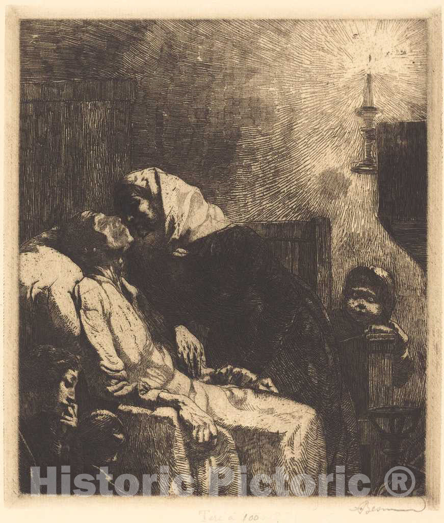 Art Print : Albert Besnard, The End, 1883 - Vintage Wall Art