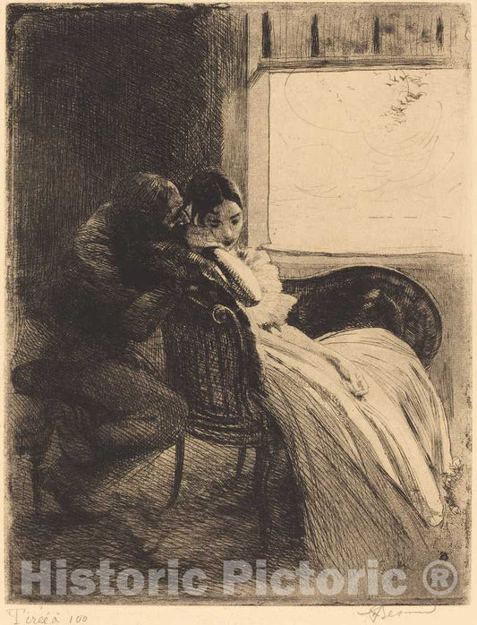 Art Print : Albert Besnard, Flirtation, c. 1886 - Vintage Wall Art