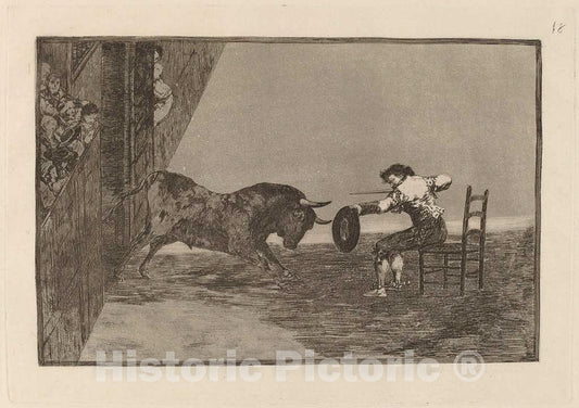 Art Print : Francisco de Goya, Temeridad de martincho en la Plaza de Zaragoza (The Daring of Martincho in The Ring a t Saragossa), in or Before 1816 - Vintage Wall Art