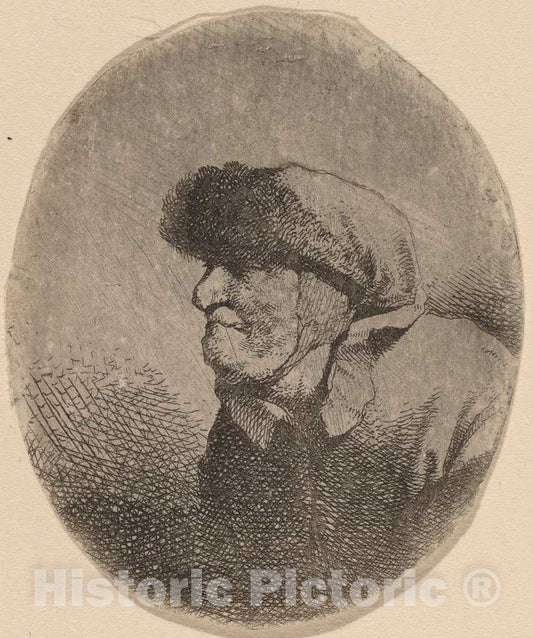Art Print : Cornelis Bega, Bust of an Old Woman - Vintage Wall Art