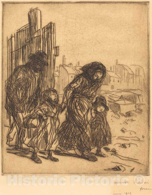 Art Print : Louis Forain, After The Seizure, 1908 - Vintage Wall Art