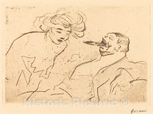 Art Print : Louis Forain, The Big Cigar, 1909 - Vintage Wall Art