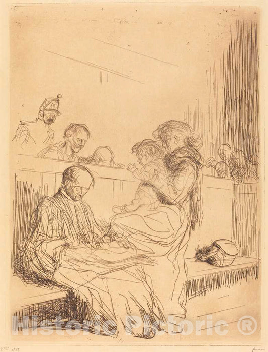 Art Print : Louis Forain, The Prisoner and The Child, 1909 - Vintage Wall Art