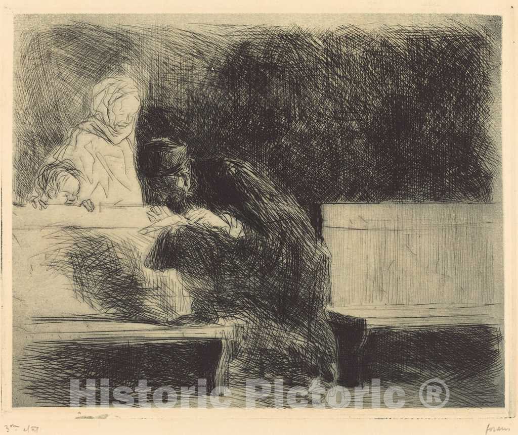 Art Print : Louis Forain, Lawyer Going Through a Brief, 1909 - Vintage Wall Art