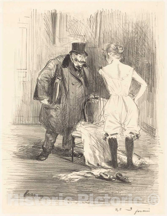 Art Print : Louis Forain, A Seizure, c. 1891 - Vintage Wall Art