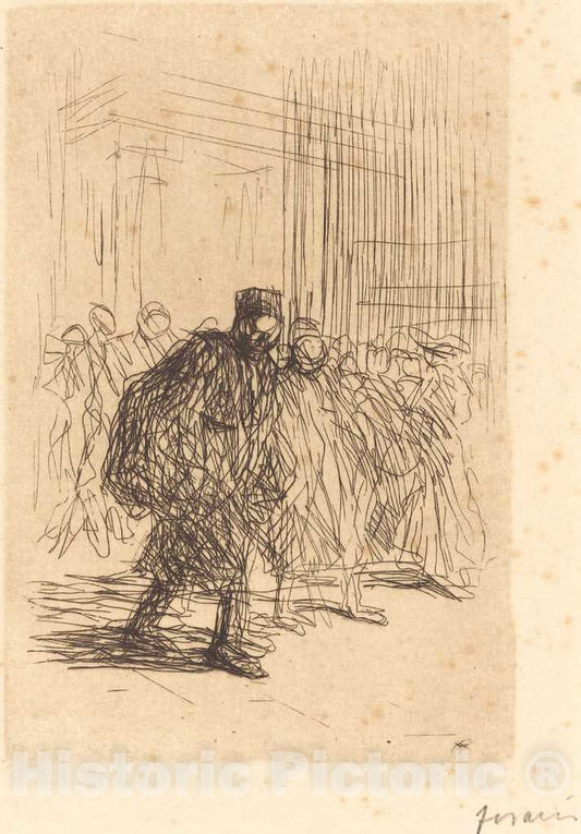 Art Print : Louis Forain, The Corridors of The Palace of Justice, 1908 - Vintage Wall Art