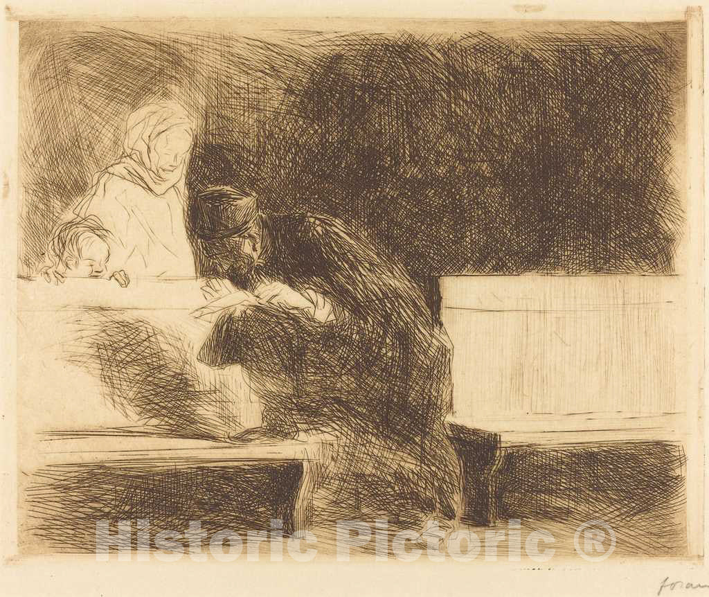 Art Print : Louis Forain, Lawyer Going Through a Brief, 1909 - Vintage Wall Art