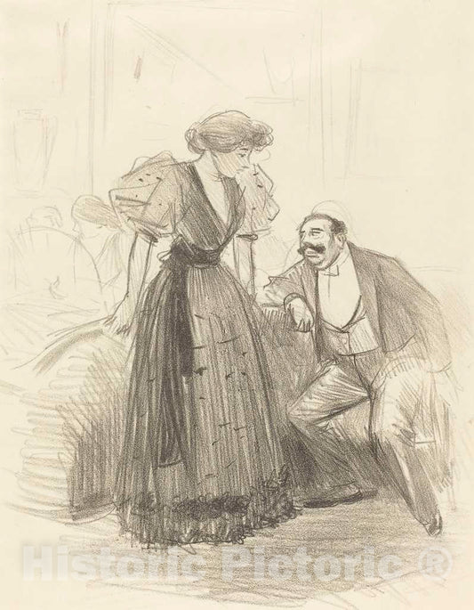 Art Print : Louis Forain, at an Evening Party, c. 1896 - Vintage Wall Art